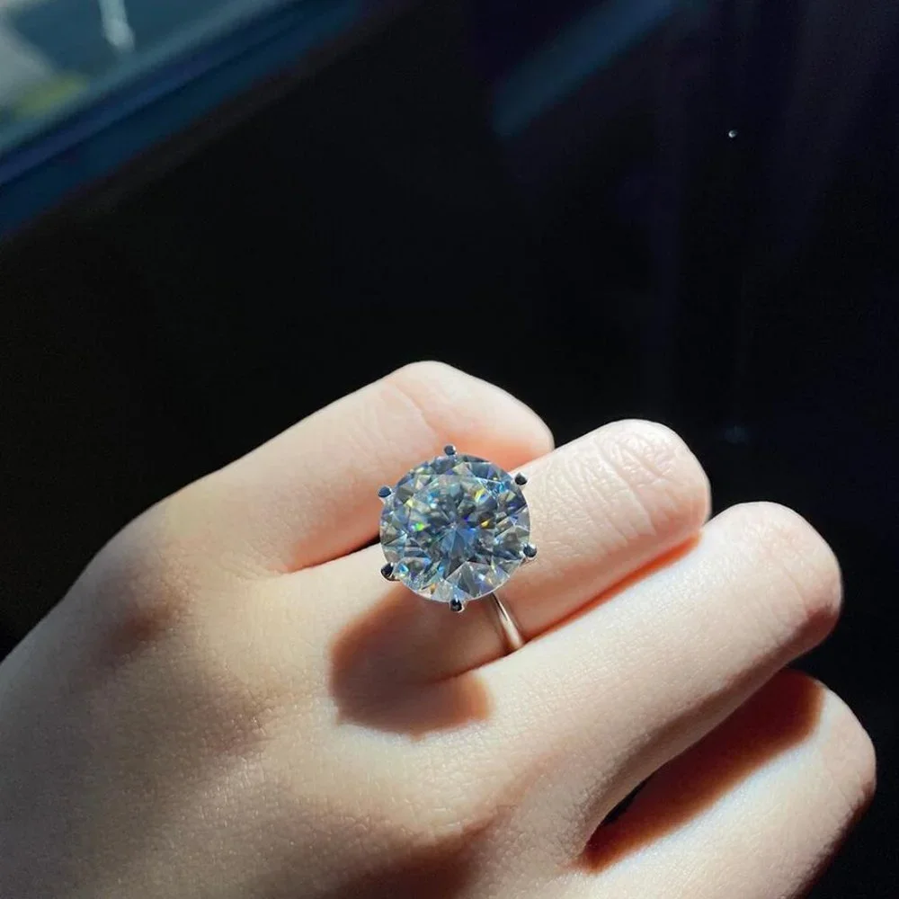 #Certified 10ct. t.w. Moissanite Diamond Solitaire Engagement Ring NEW